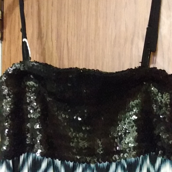 NWT Alfani Sequined Abstract Strapless Dress - Picture 3 of 8